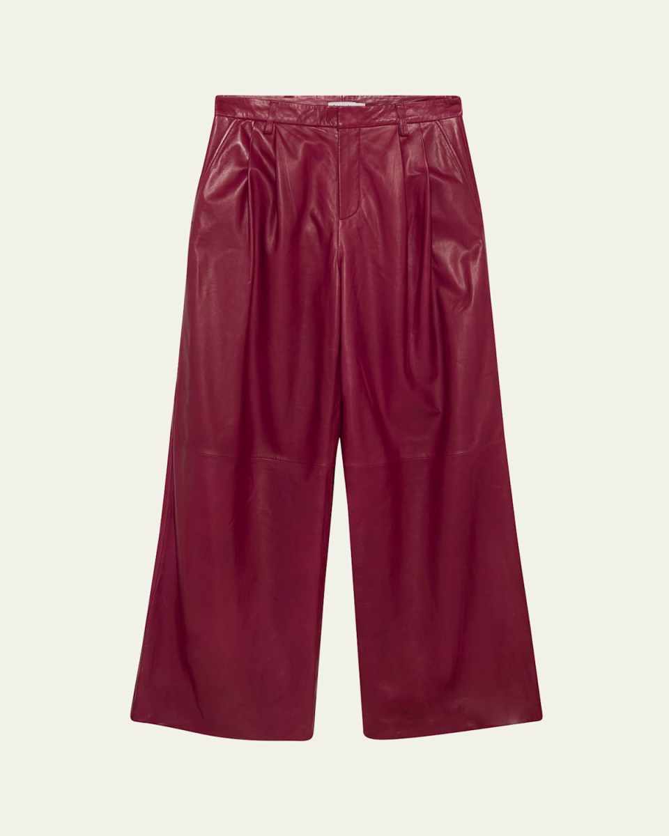 Kobie Wide-Leg Leather Pants